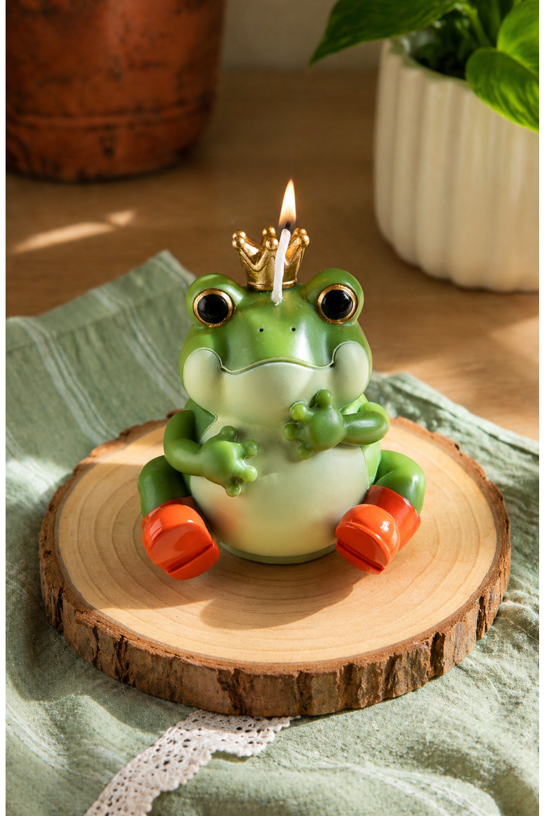 Frog Prince Candle, Alternate, color, Green