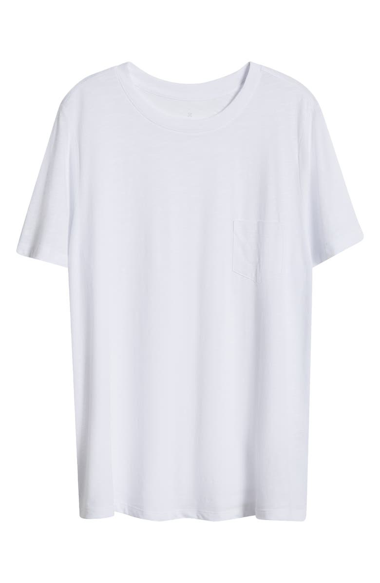 Caslon<sup>®</sup> Crewneck Slub Jersey Pocket T-Shirt, Alternate, color, White