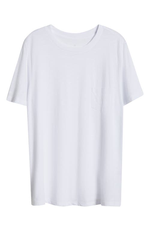 Caslonr Caslon(r) Crewneck Slub Jersey Pocket T-shirt In White