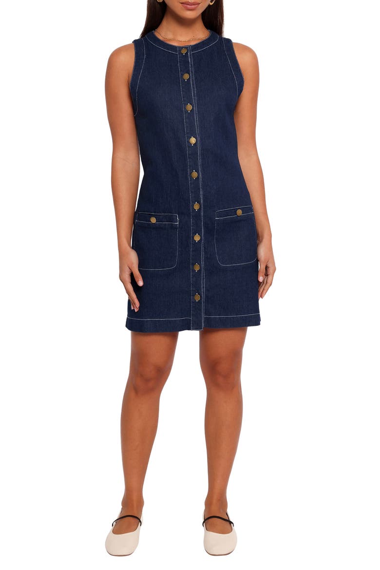 Lisa Denim Minidress, Main, color, MEDIUM DENIM