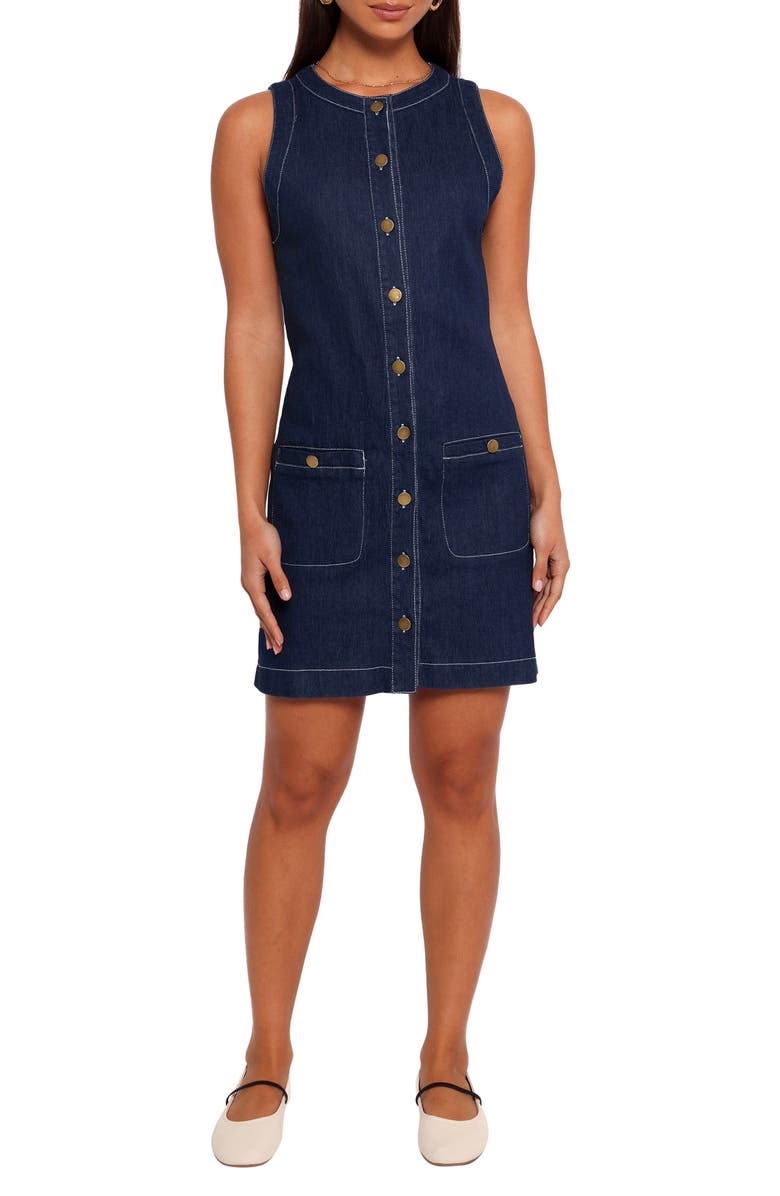 Petal & Pup Lisa Denim Minidress, Main, color, Medium Denim