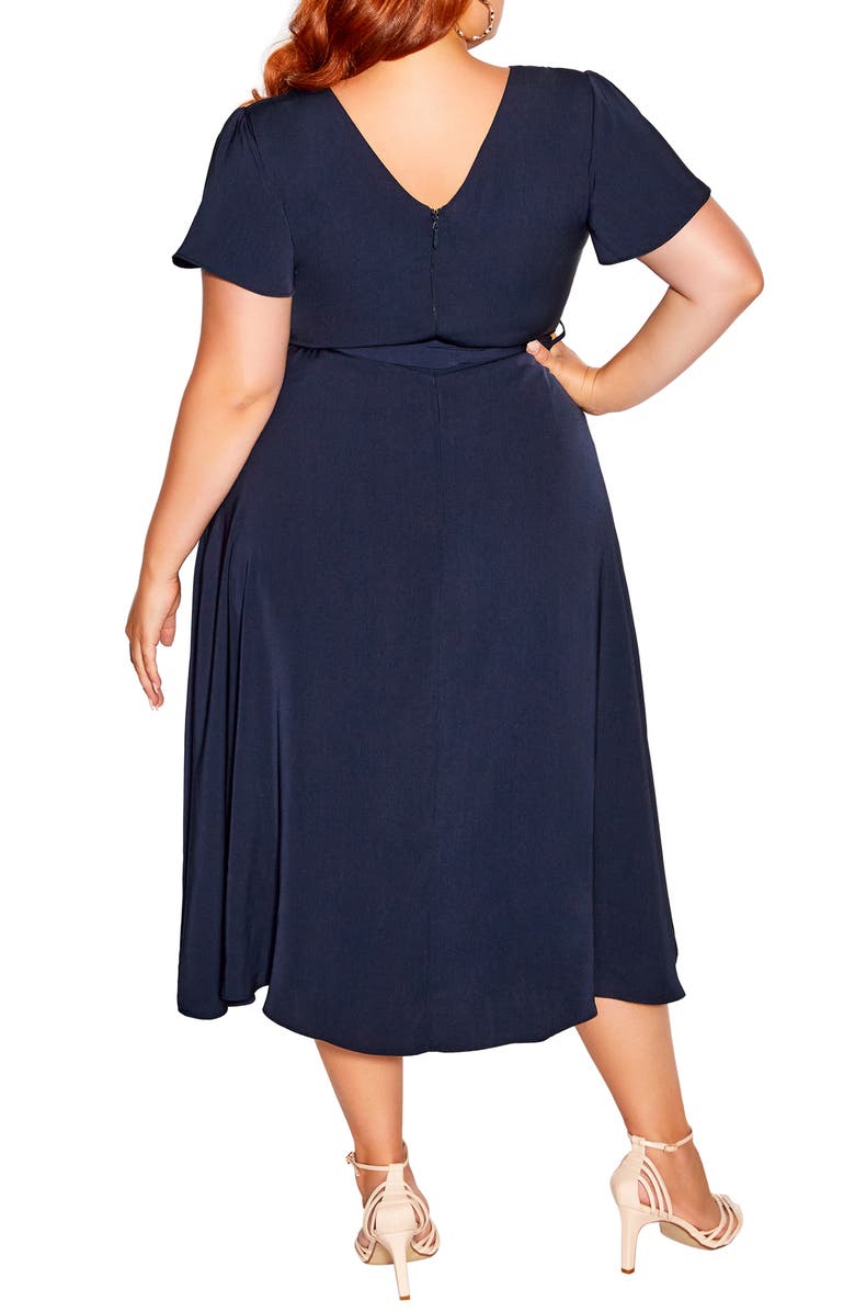 City Chic Belted Garden Dress, Alternate, color, 