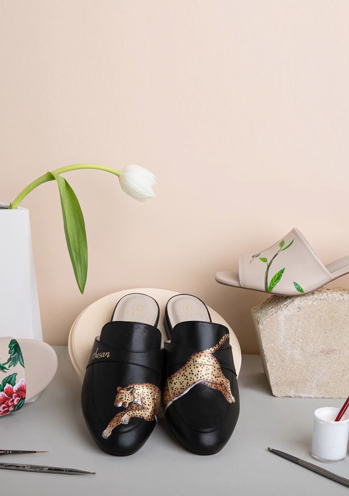 ALEPEL Leopard Mule, Alternate, color, 