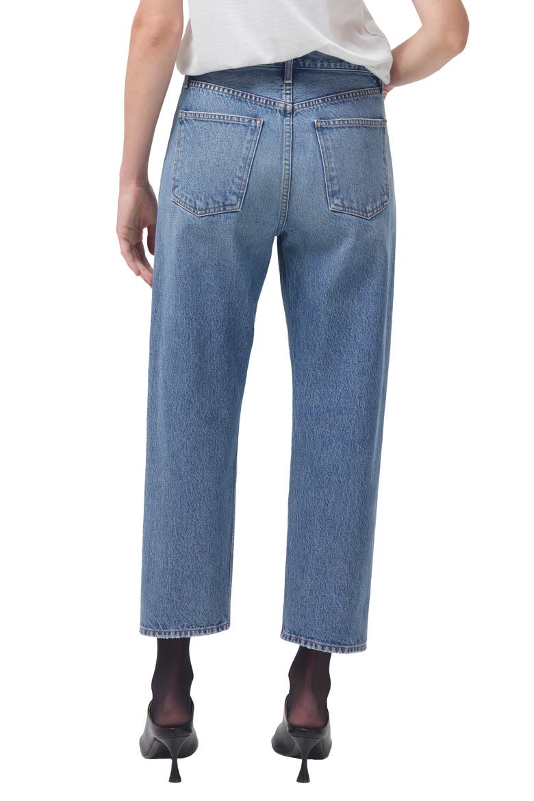 '90s Crop Loose Straight Leg Organic Cotton Jeans, Alternate, color, PASSENGER MD INDIGO