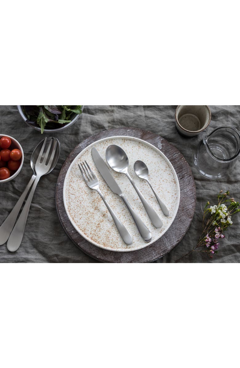 Mepra Natura Flatware Set - 5 Pieces, Alternate, color, Ice Silver