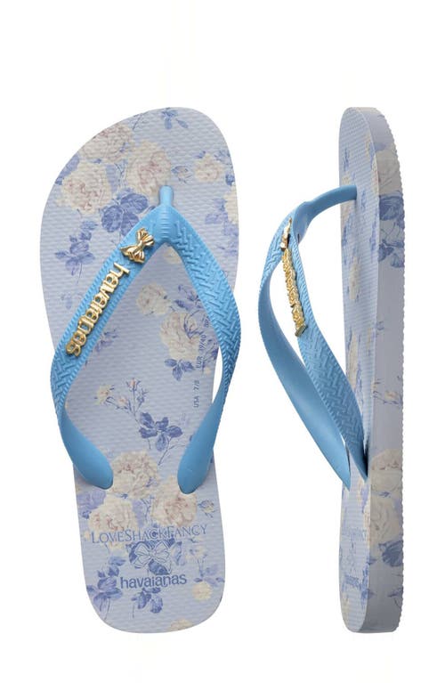 Havaianas X Loveshackfancy Top Everblooming Rosettes Flip Flop In Beige