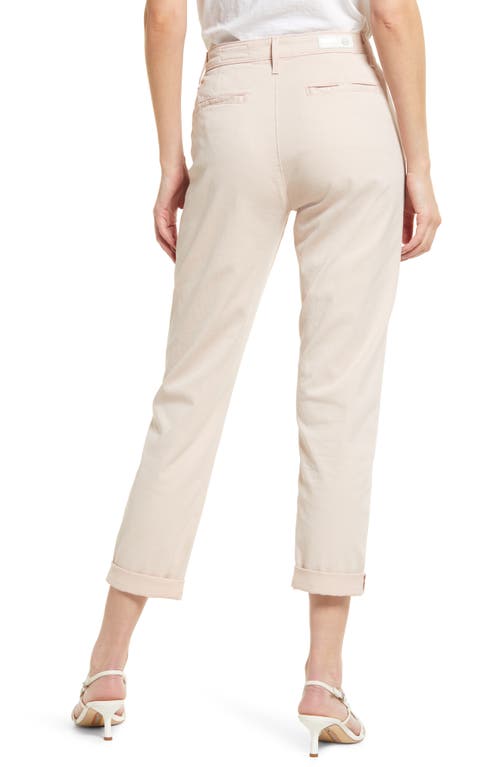 Ag Caden Crop Twill Trousers In Vinte Pink