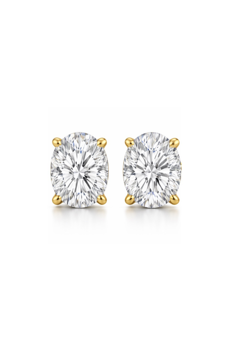 DLORIA Elena Oval Moissanite Vermeil Stud Earrings, Main, color, Gold