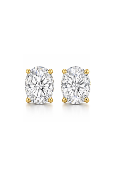 Elena Oval Moissanite Vermeil Stud Earrings