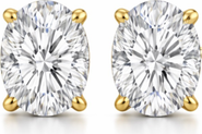 DLORIA Elena Oval Moissanite Vermeil Stud Earrings