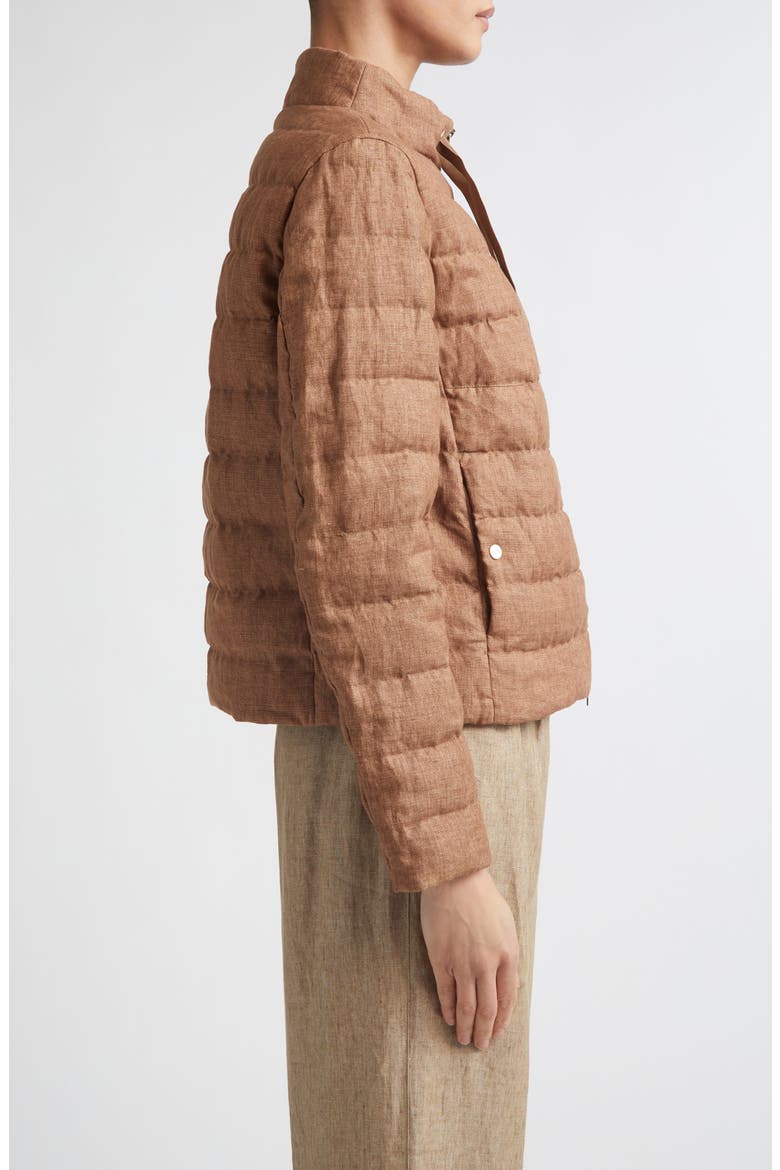 New Linen Quilted Down Jacket, Alternate, color, 2240 TOBACCO