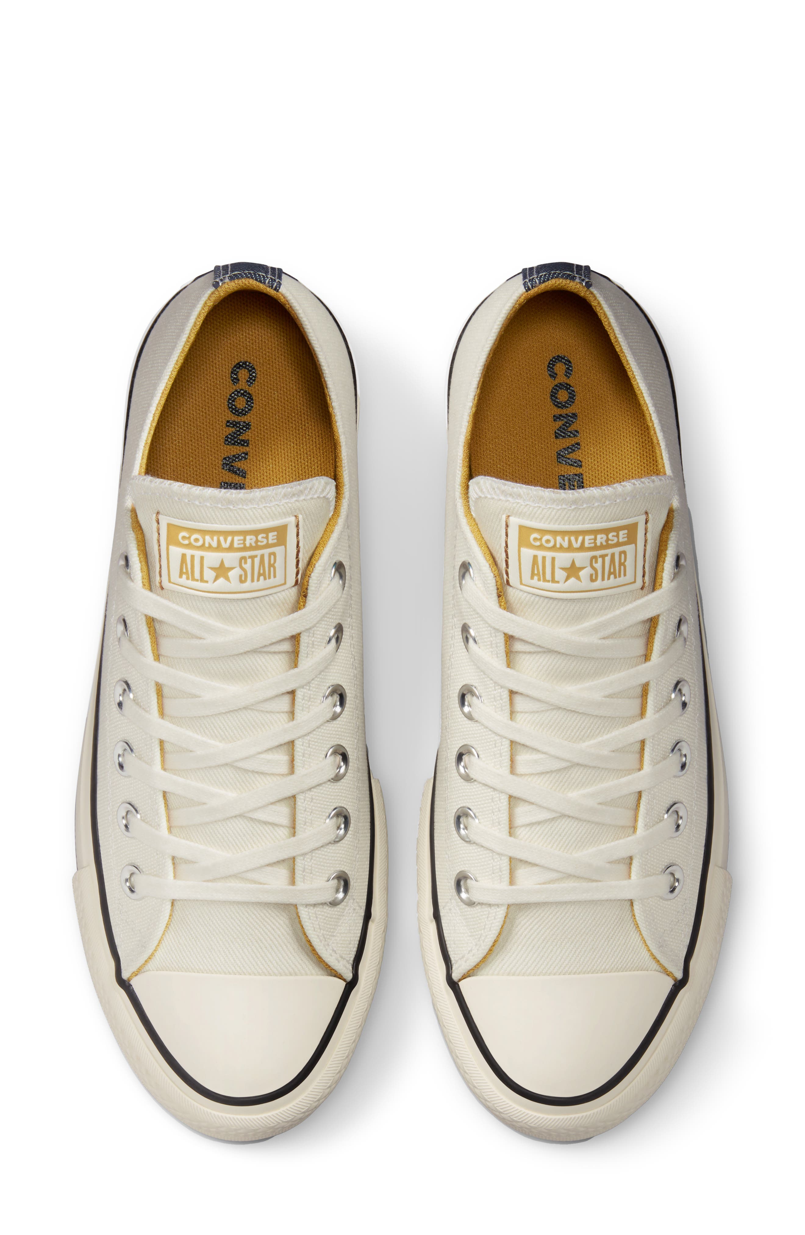 Chuck Taylor® All Star® Lift Low Top Platform Sneaker, Alternate, color, EGRET/ NAVY/ BURNT HONEY