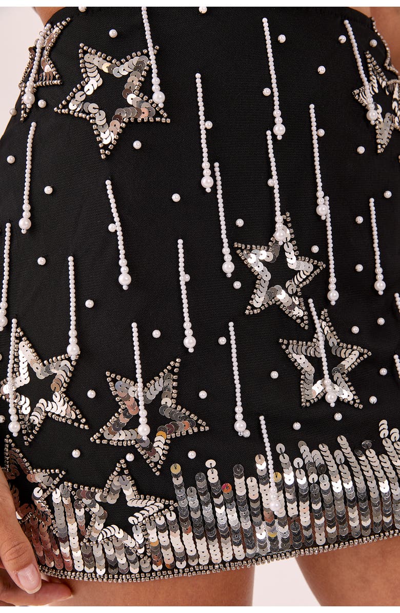 NASTY GAL Star Sequin Mini Skirt, Alternate, color, Black