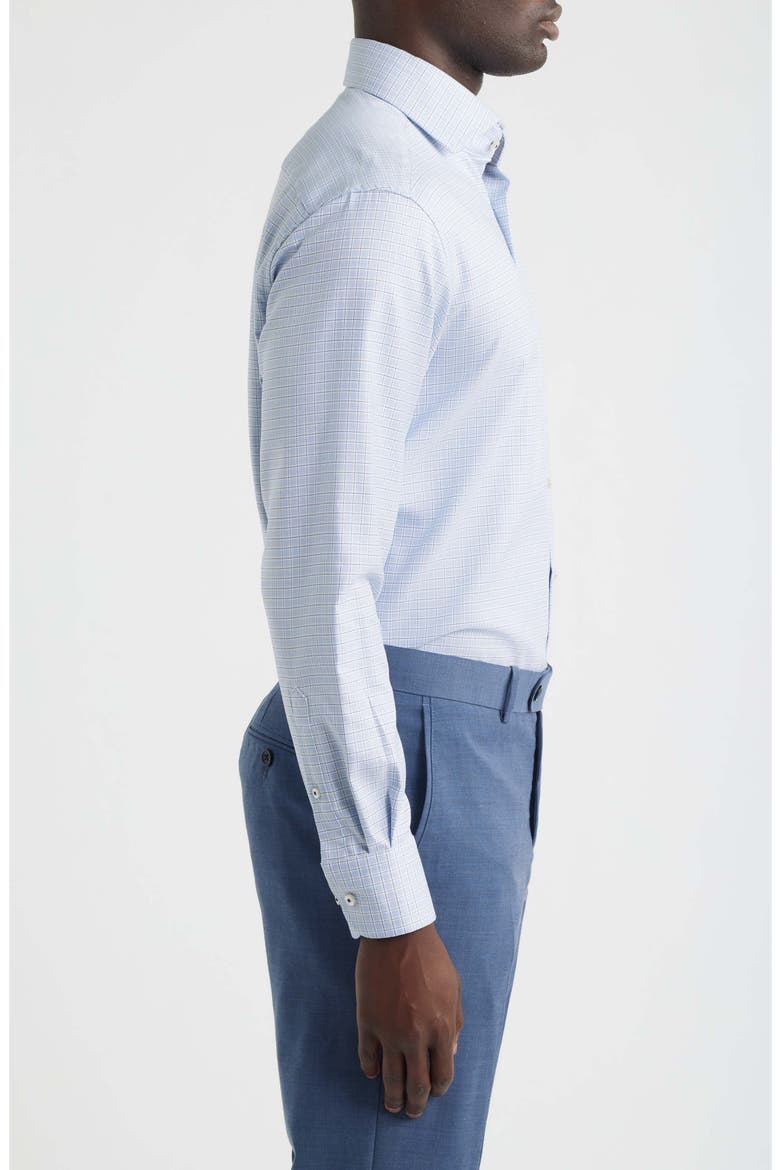 Modern Fit Check Non-Iron Cotton Twill Dress Shirt, Alternate, color, SKY