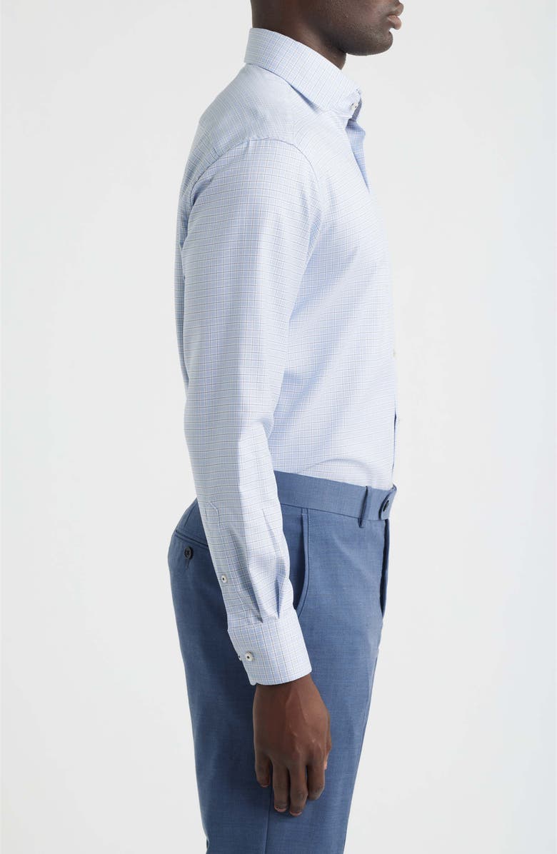 1863 by Eterna Modern Fit Check Non-Iron Cotton Twill Dress Shirt, Alternate, color, Sky