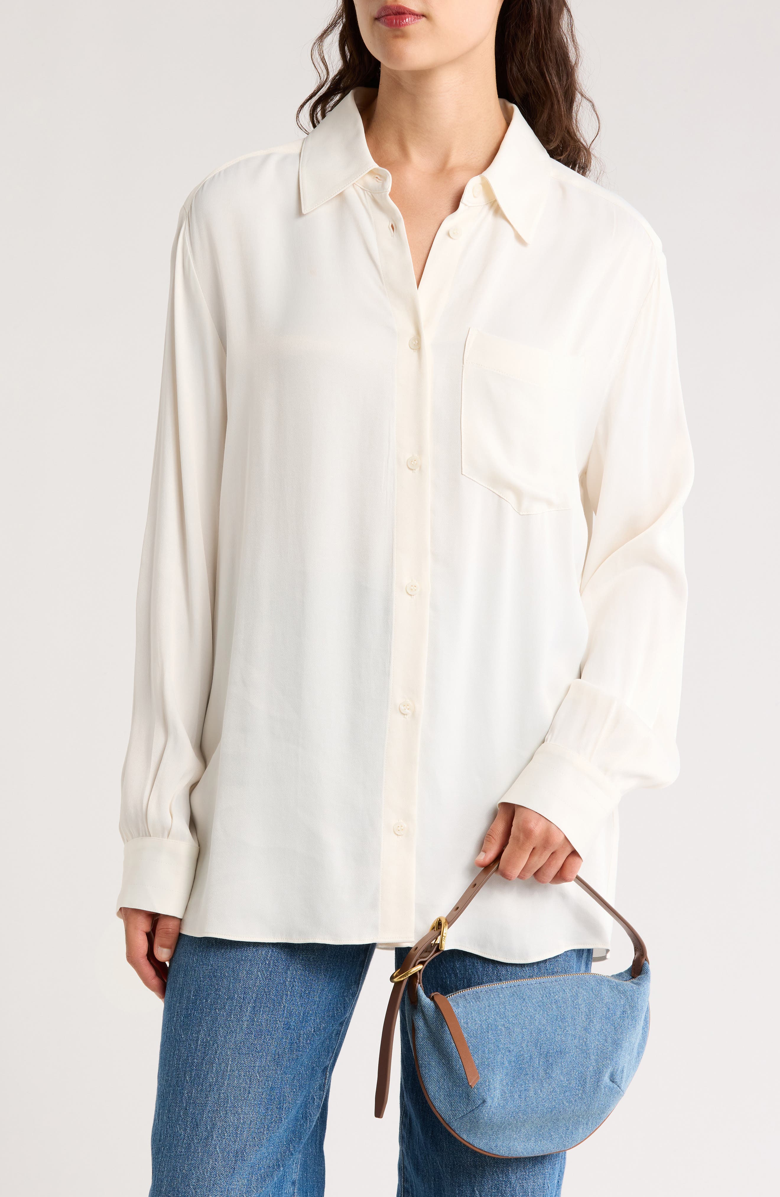 rag & bone Small Mercer Denim Hobo Bag, Alternate, color, Denim