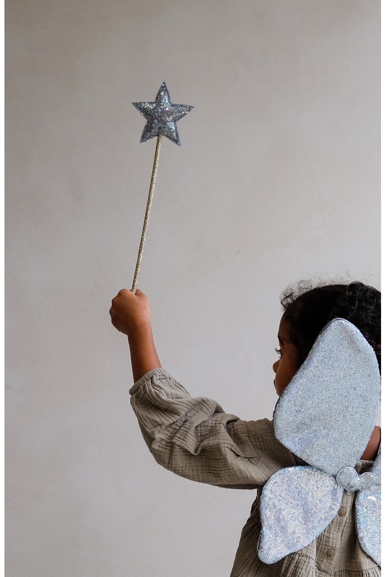 Kids' Star Sequin Wand, Alternate, color, SILVER