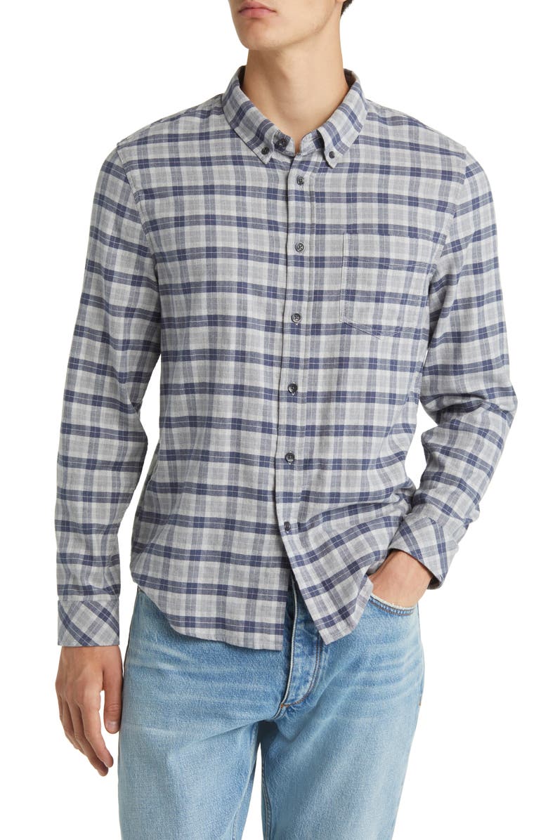 Rails Reid Regular Fit Plaid Stretch Cotton Button-Down Shirt, Main, color, 