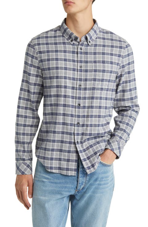 Reid Regular Fit Plaid Stretch Cotton Button-Down Shirt