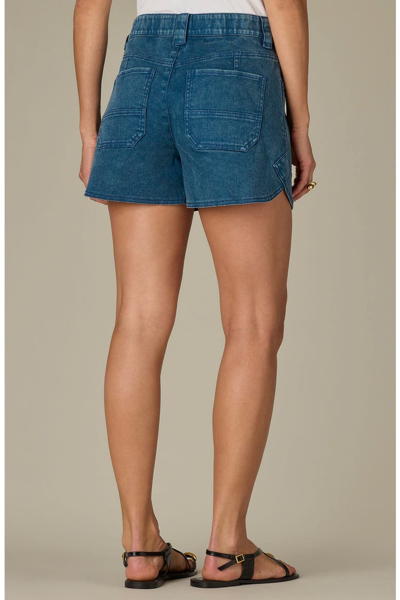 Skyrise Dolphin Hem Denim Shorts, Alternate, color, MOROCCAN BLUE