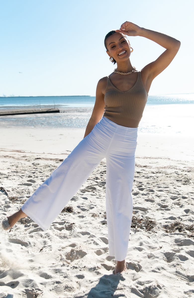 Petal & Pup Gemma V-Neck Rib Sweater Tank, Alternate, color, Camel