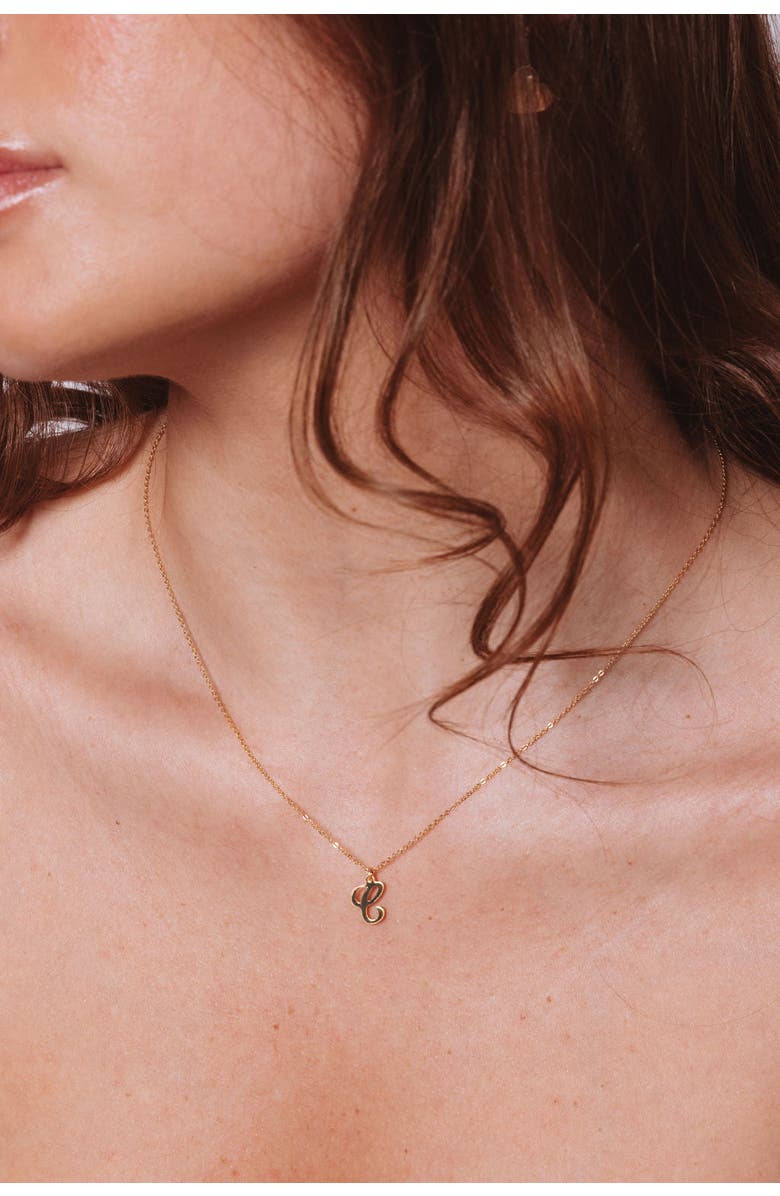 Set & Stones Gianna Initial Necklace, Alternate, color, Gold / E