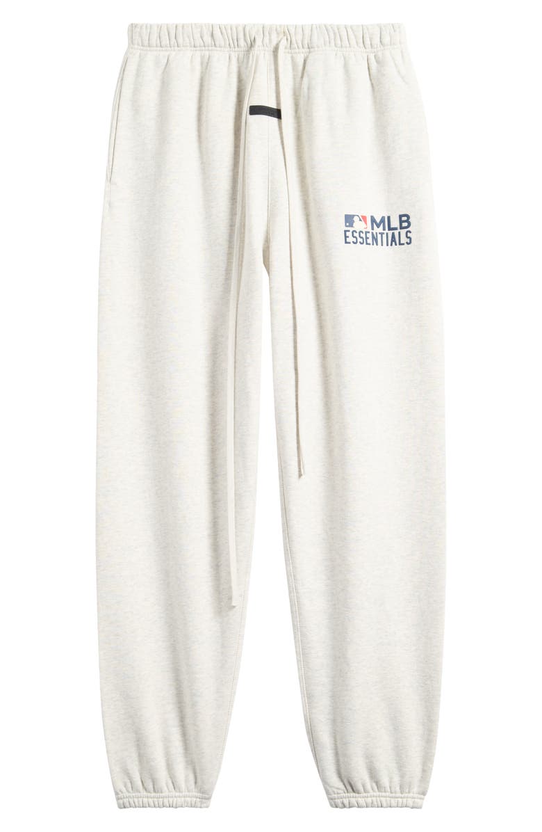 Fear of God Essentials MLB Classic Fit Cotton Graphic Sweatpants, Alternate, color, Light Heather