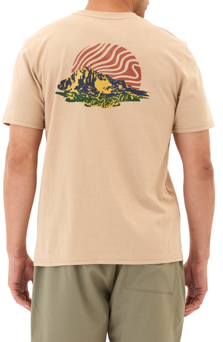 Threads 4 Thought Mountain Crest Soft Wash Cotton Blend Graphic T-Shirt, Alternate, color, Chai