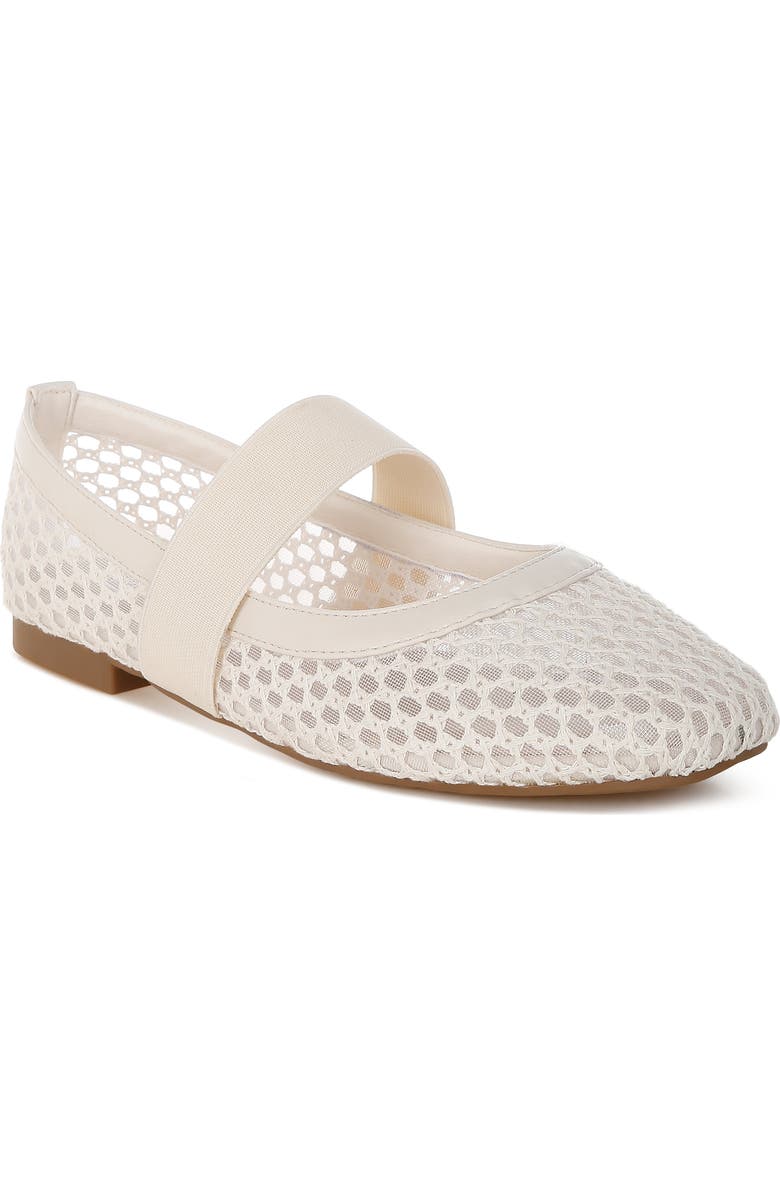LONDON RAG Nayela Mesh Mary Jane Flat, Main, color, Beige