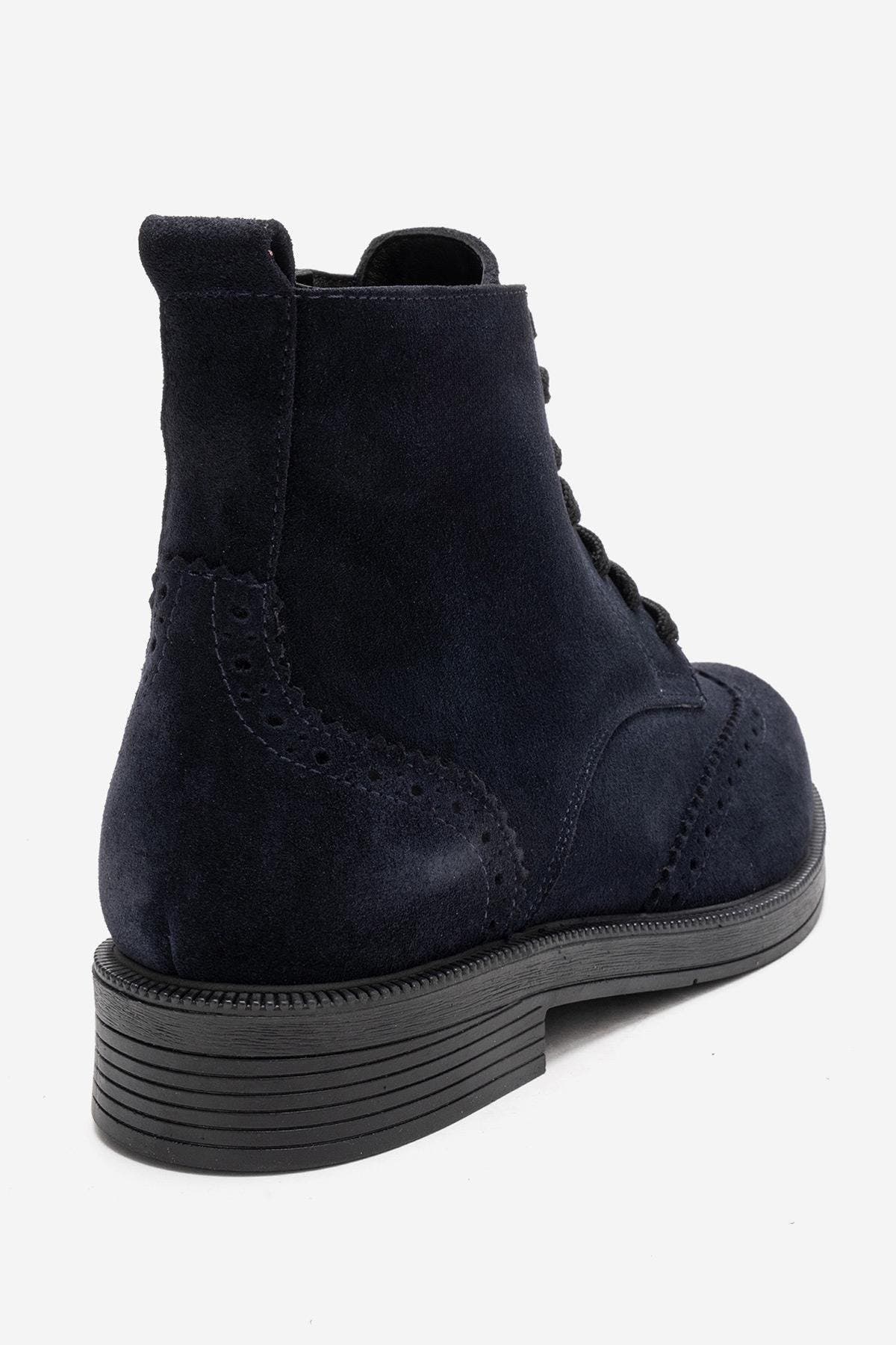 Forever & Always Shoes Nelvy Leather Boot, Alternate, color, Navy Suede