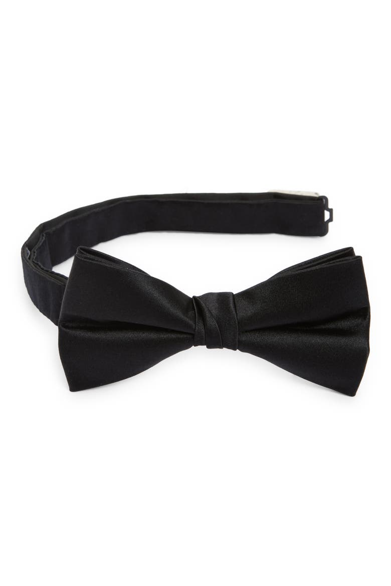 Silk Bow Tie, Main, color, BLACK