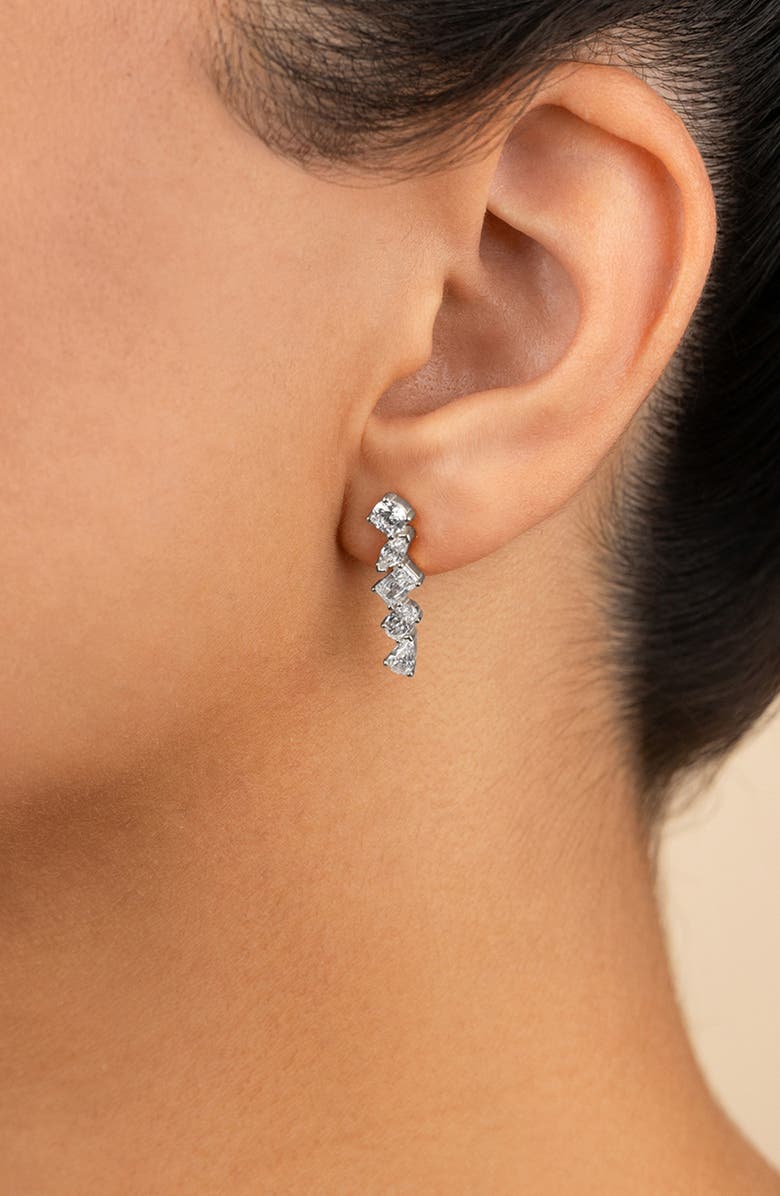 Sterling Forever Blythlyn Cubic Zirconia Drop Earrings, Alternate, color, Silver