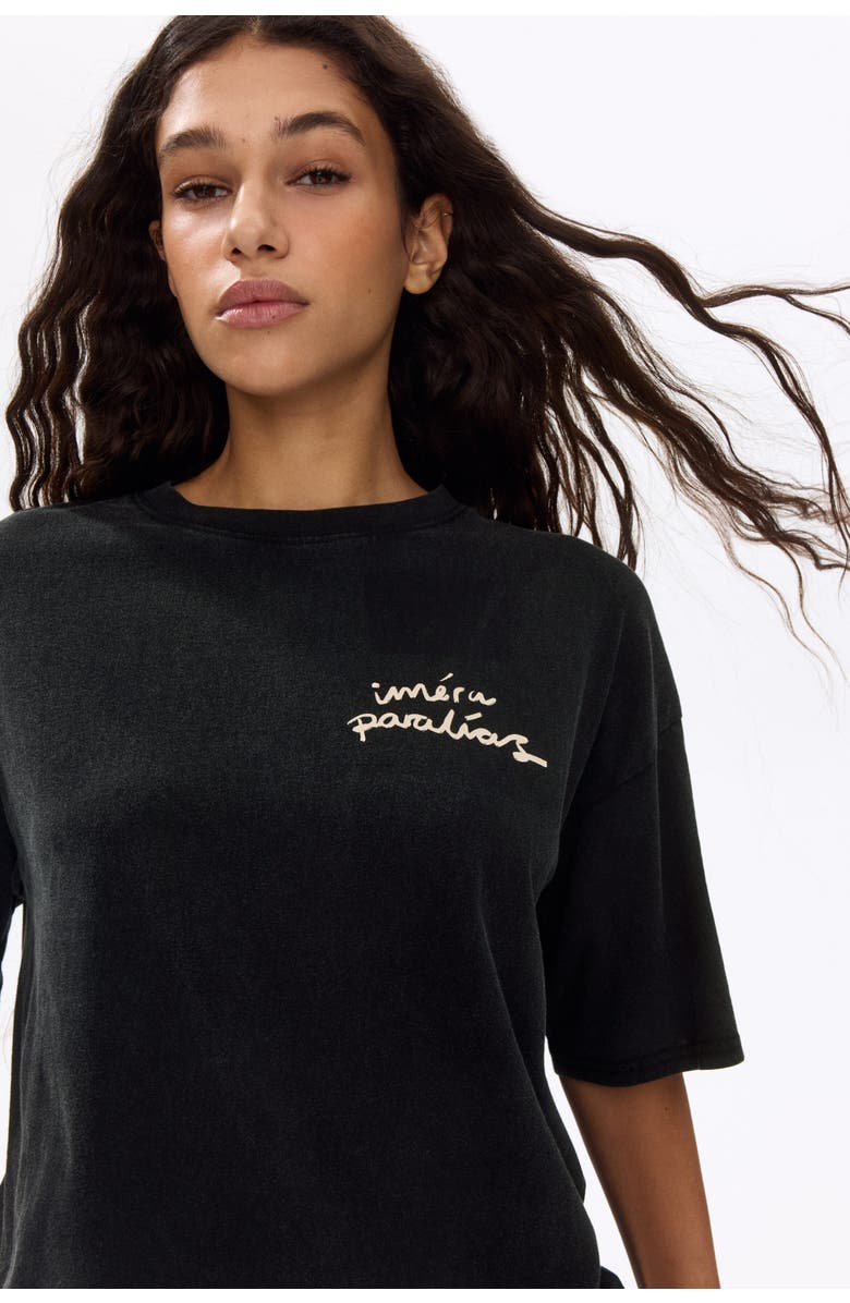 H&M Oversized t-shirt with printed motif, Alternate, color, Black/Iméra Paralías