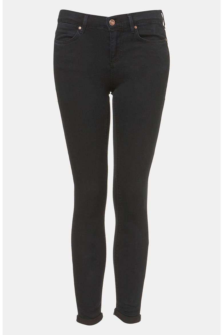 Moto 'Leigh' Skinny Jeans, Main, color, BLUE BLACK