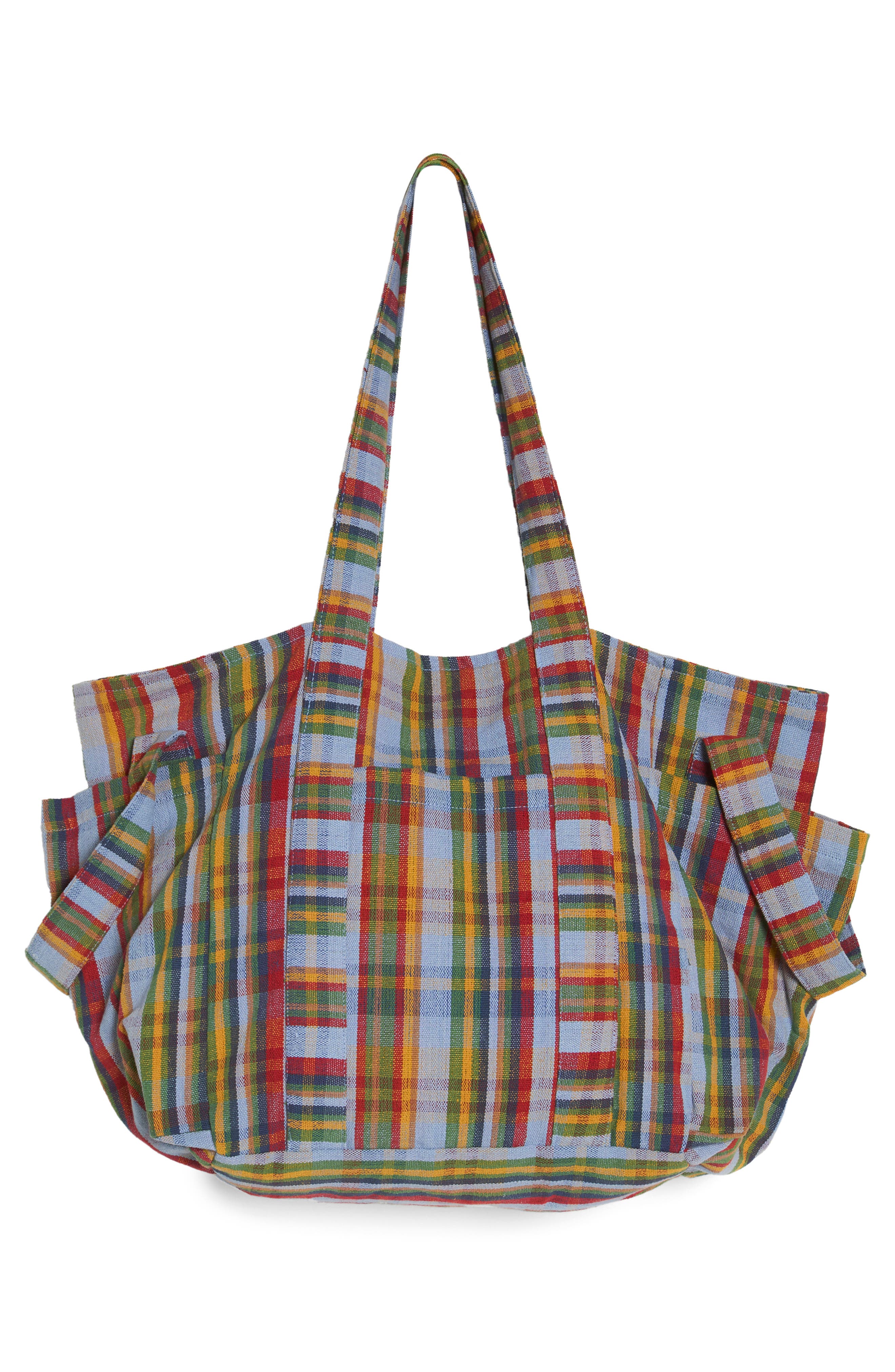 Free People Oksana Plaid Tote Bag, Alternate, color, 