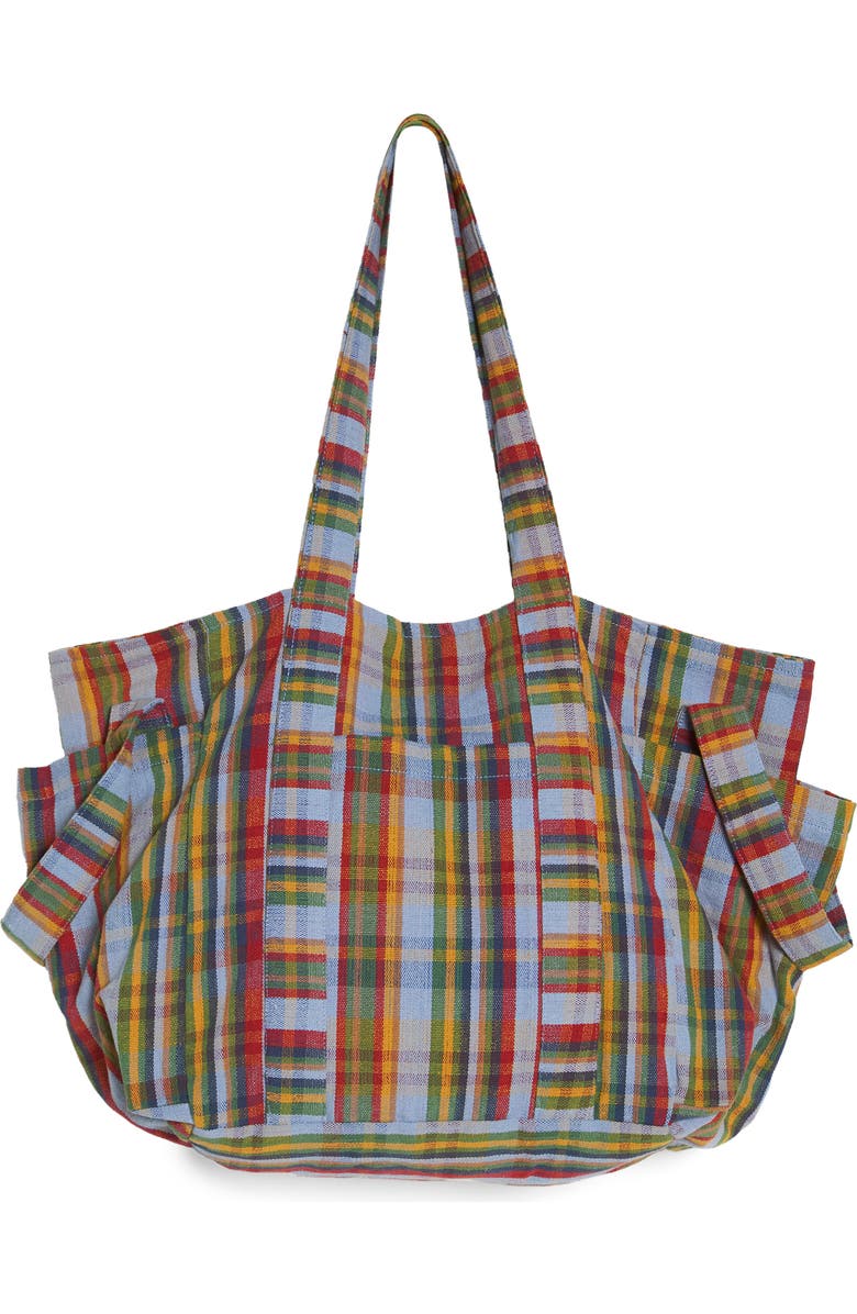 Free People Oksana Plaid Tote Bag, Alternate, color,