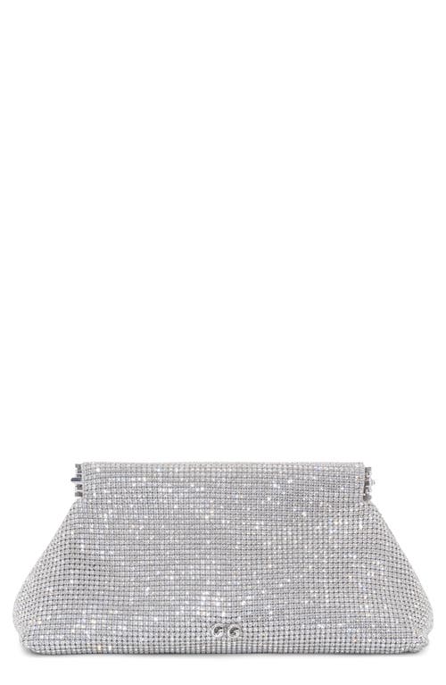 Cult Gaia Lillia Mini Glass Crystal Clutch Bag In Silver