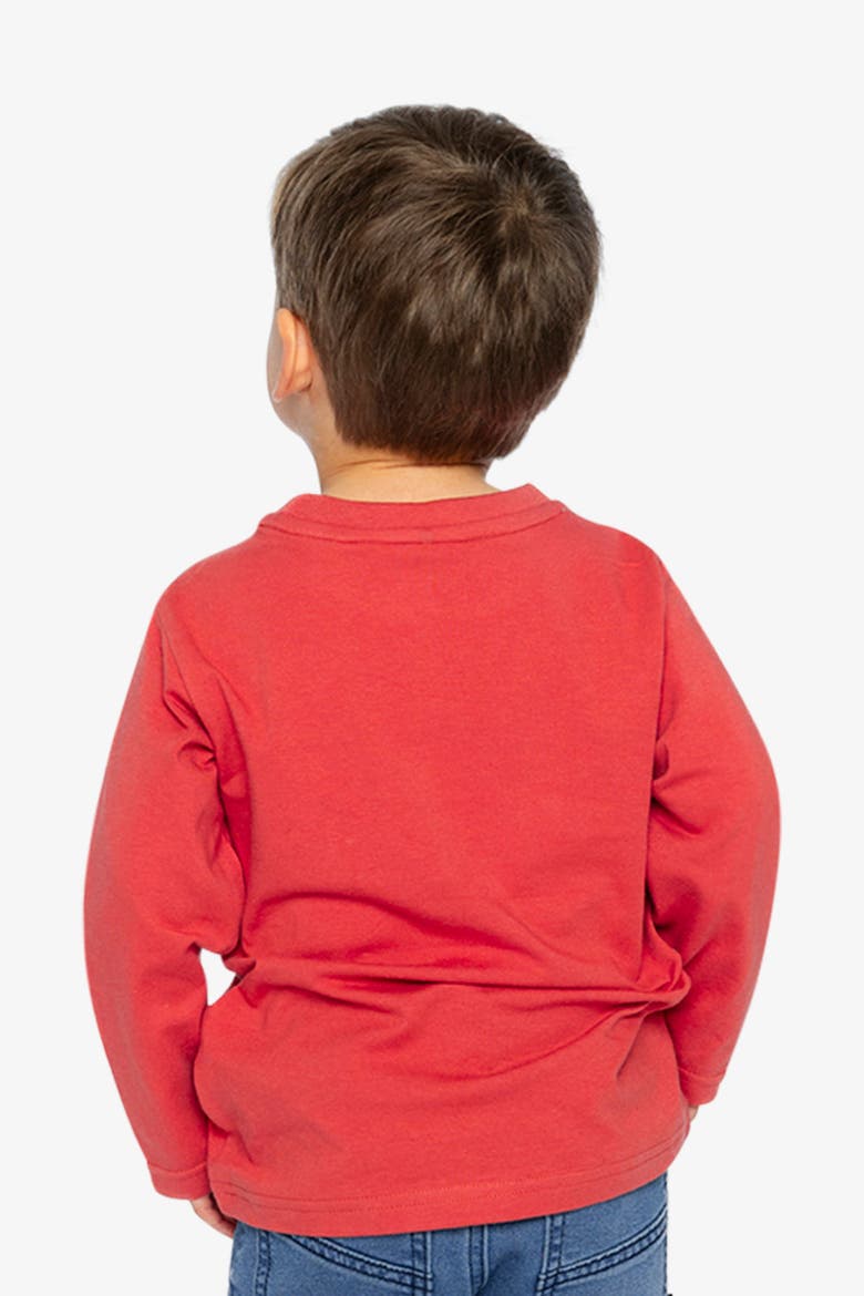Organic Cotton Crew Neck Polar Bear Graphic Long Sleeve T-Shirt, Alternate, color, Rose Orange