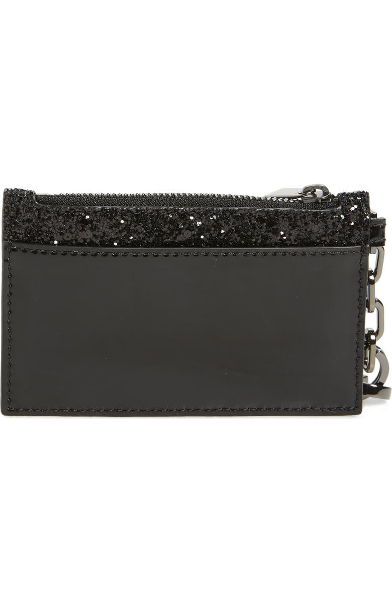 Tory Burch Robinson Glitter Card Case with Key Chain, Alternate, color,