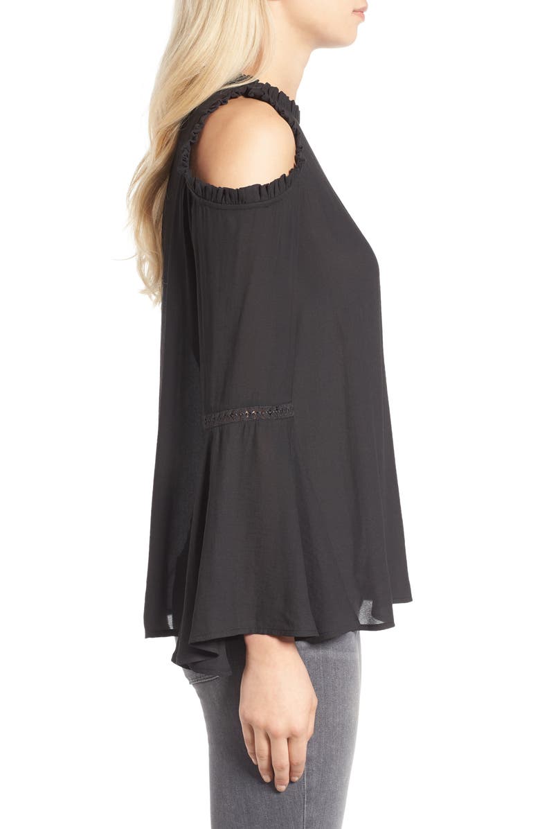 Chelsea28 Ruffle Edge Cold Shoulder Blouse, Alternate, color, 