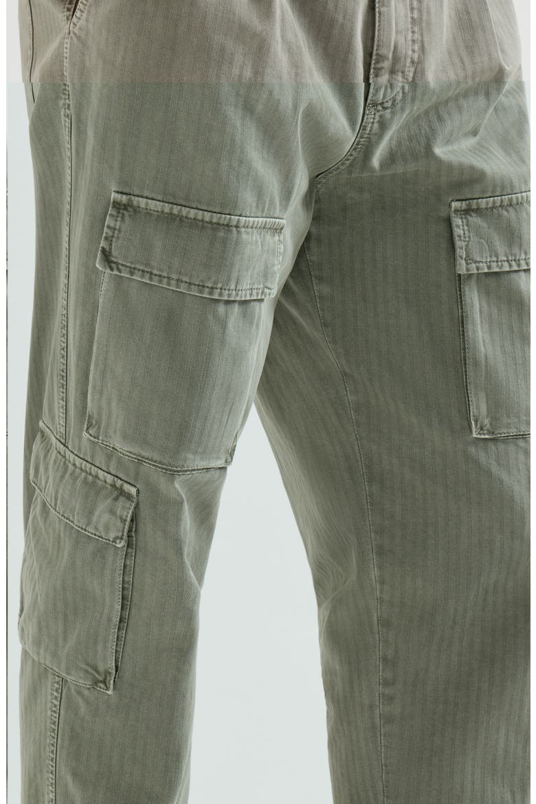 Cotton chevron trousers with cargo pockets and waist tabs, Alternate, color, Military
