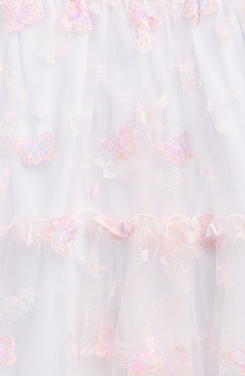 Zunie Kids' Smocked Bodice Dimensional Appliqué Party Dress, Alternate, color, Pink/ Blue