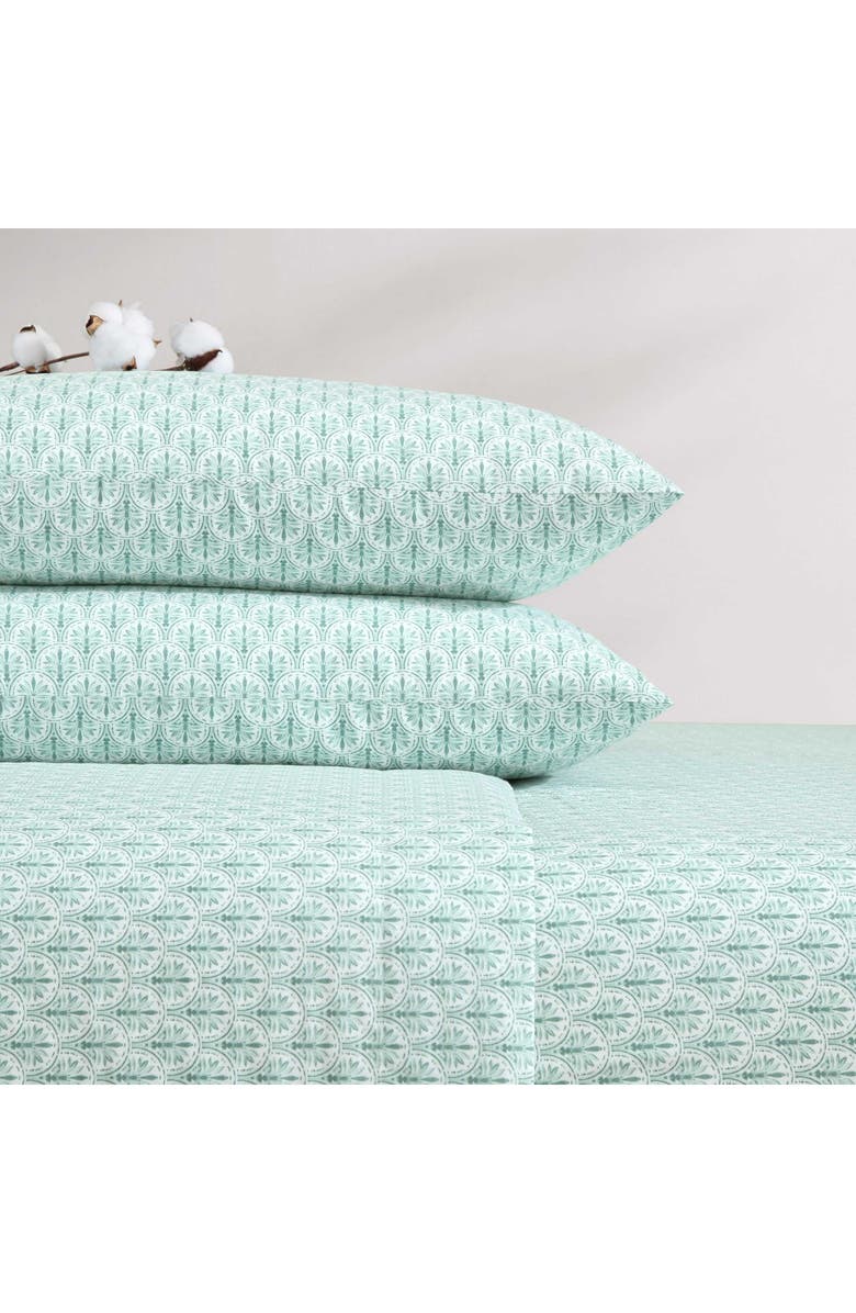 Tommy Bahama Coastal Batik Percale Cotton Sheet Set, Alternate, color, Spring Green
