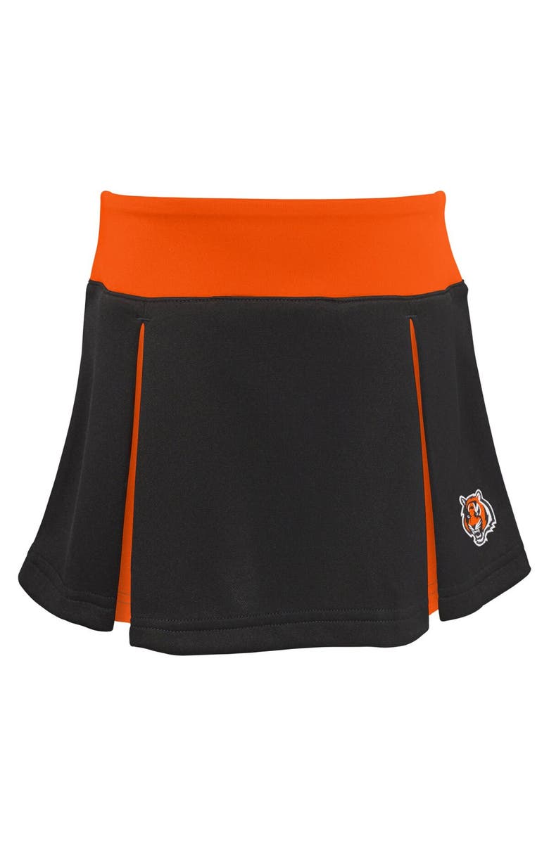 Outerstuff Girls Toddler Black Cincinnati Bengals Spirit Cheer Two-Piece Cheerleader Set with Bloomers, Alternate, color, Black