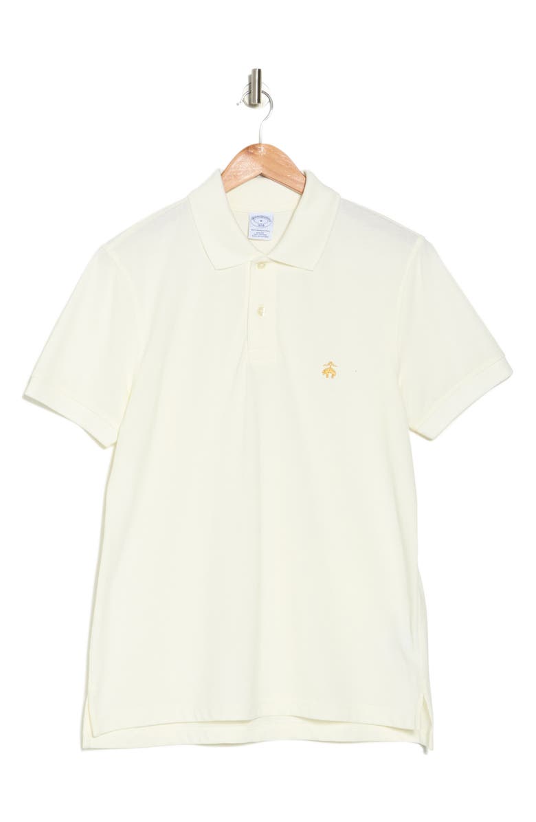 Brooks Brothers Solid Piqué Slim Fit Polo, Alternate, color, Ivory/ Off White