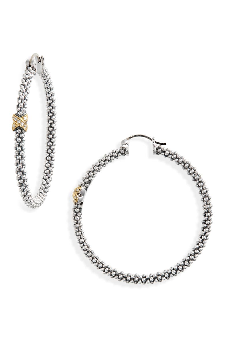 Caviar Two-Tone Slender Hoop Earrings video