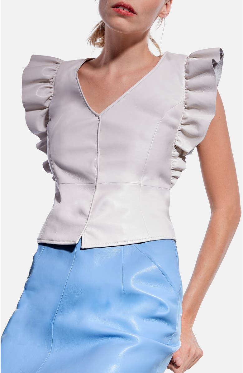 AS by DF Sylvia Recycled Leather Top, Main, color, 