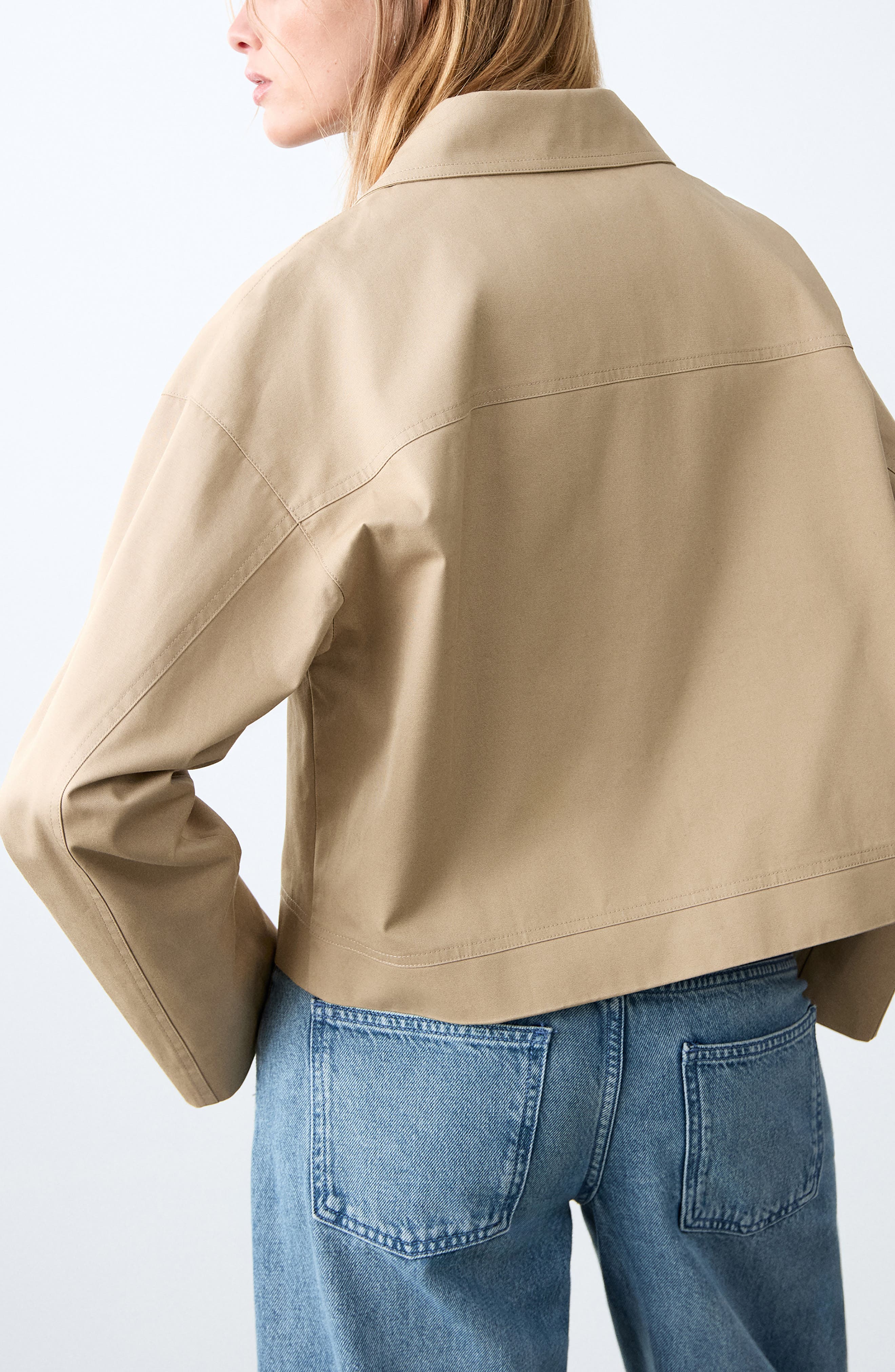 Asymmetric Crop Trench Coat - image 2