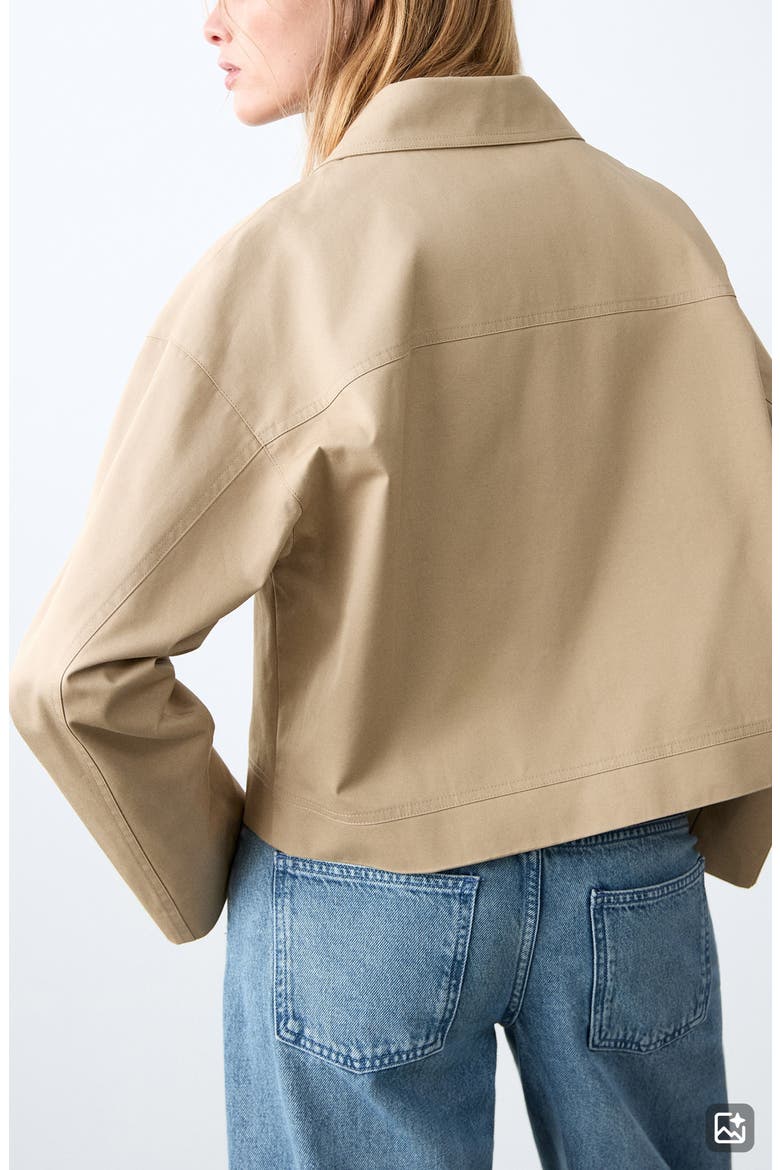 Asymmetric Crop Trench Coat, Alternate, color, BEIGE