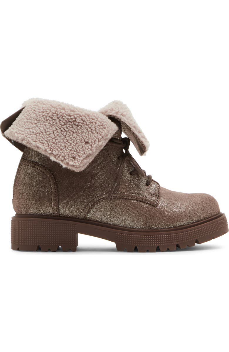 Steve Madden JGunner Fleece Collar Lace-Up Bootie, Alternate, color,